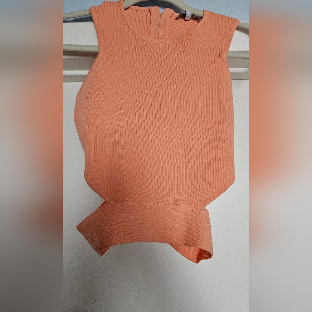 Lucy Paris Ribbed Side Cut out Crop Top size Medium